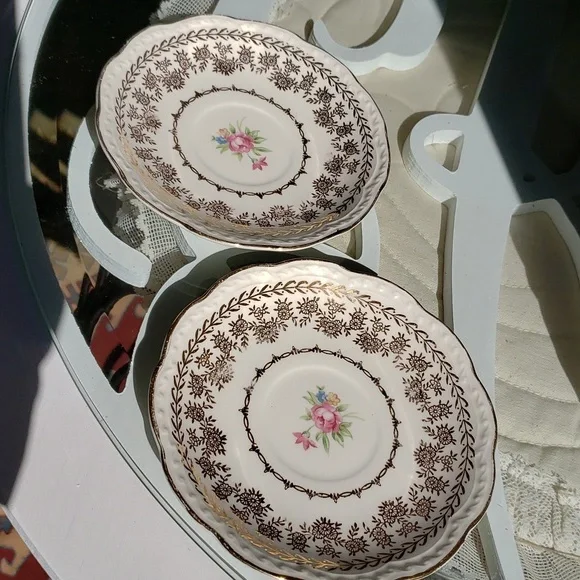 Stetson 22k gold trimmed bread plate replacement 6in two - Picture 1 of 4